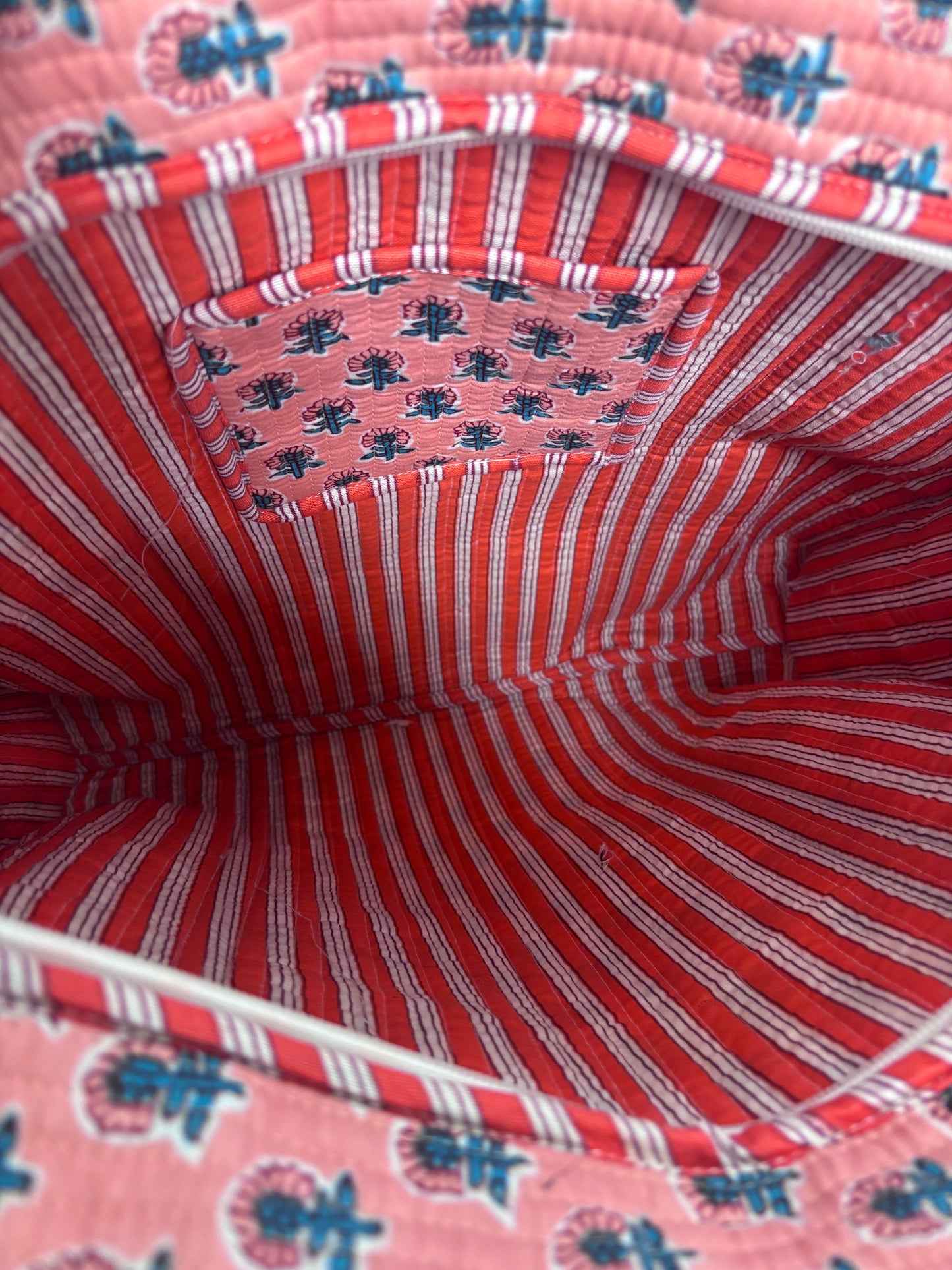 Blush Meadow Quilted Tote Bag