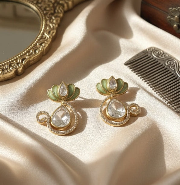 sterling silver earring with gold plating