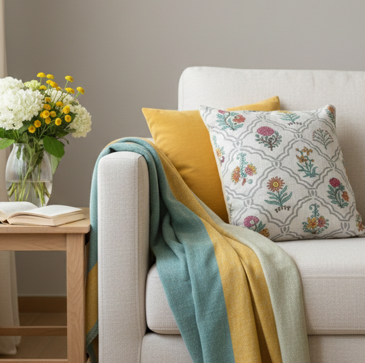 Moroccan multi color floral cushion 