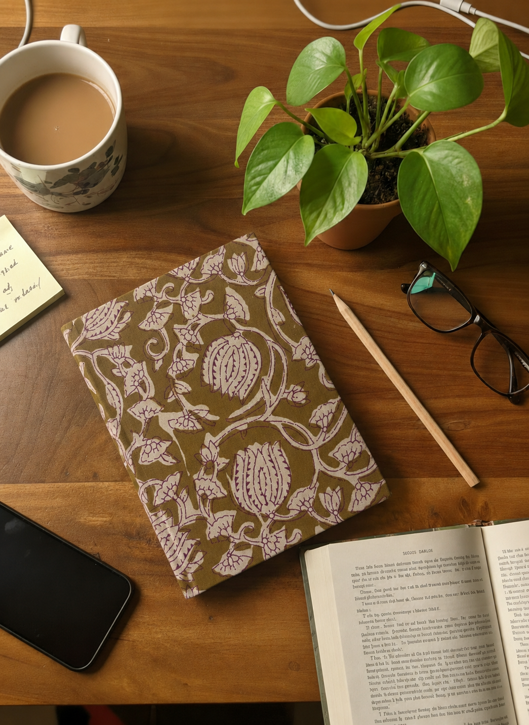 Mustard Fabric Cover hard bound Journal 