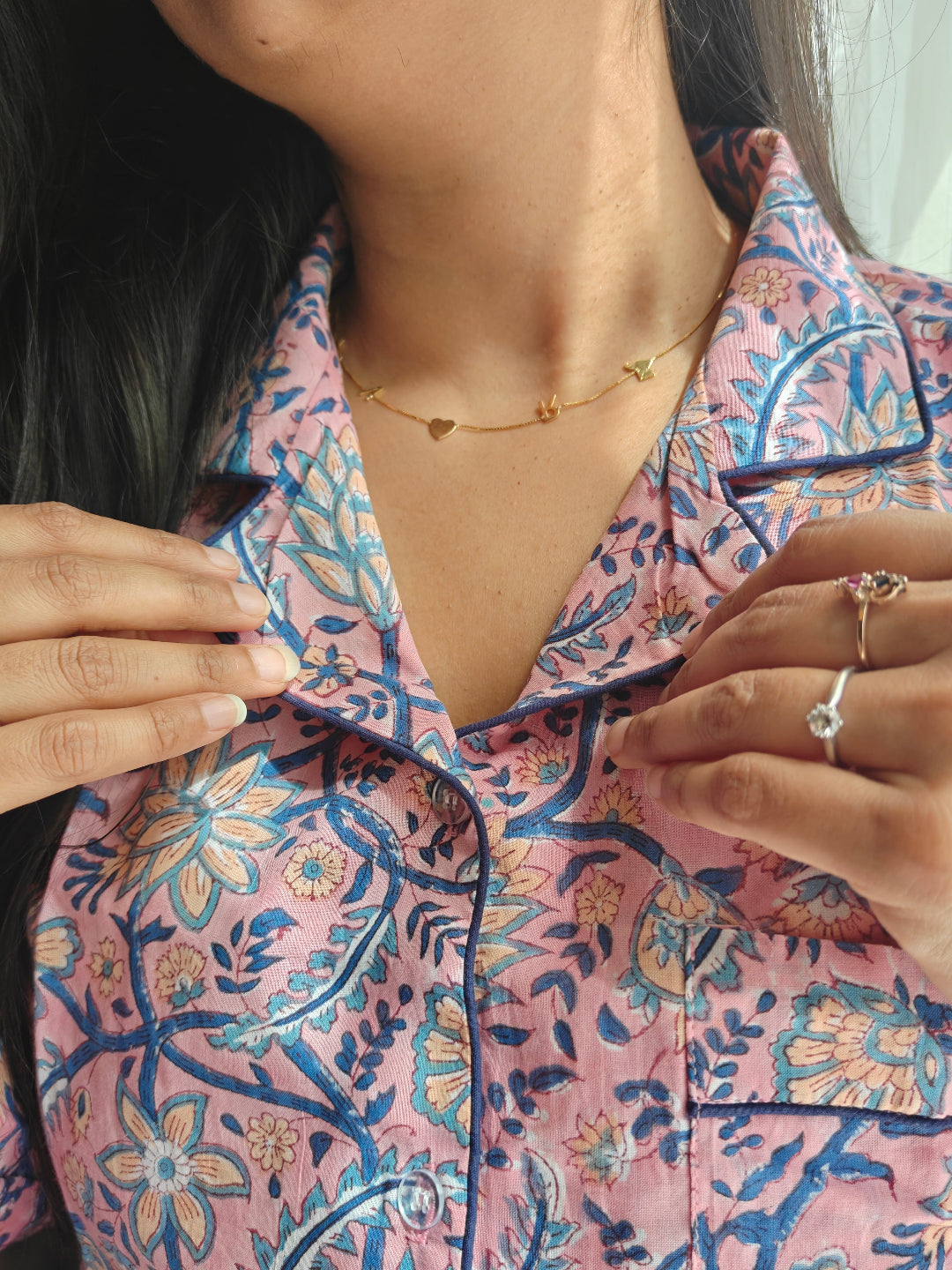 Floral print 100% cotton PJ Set for women