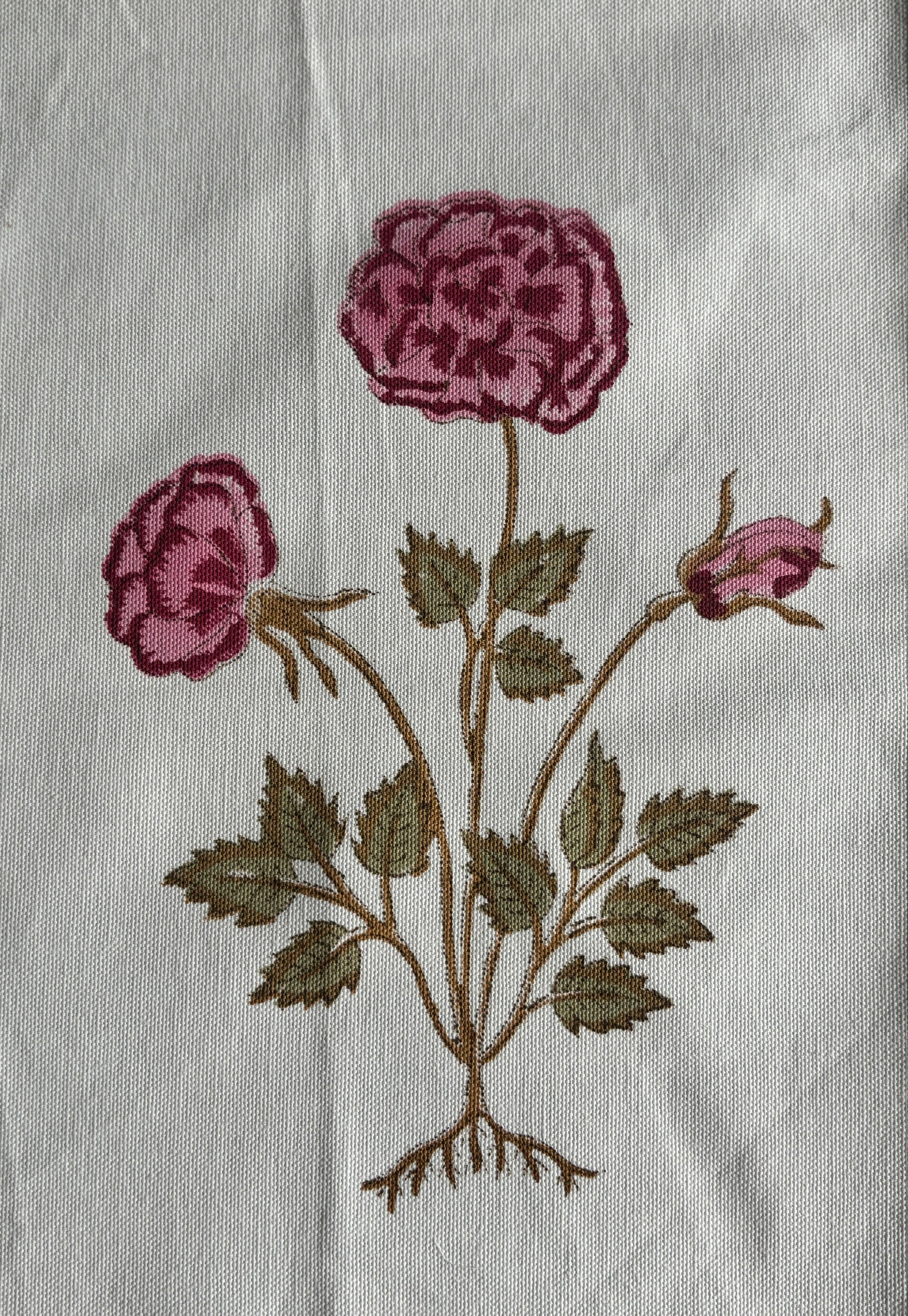 Traditional hand block print botanical table runner in pure cotton
