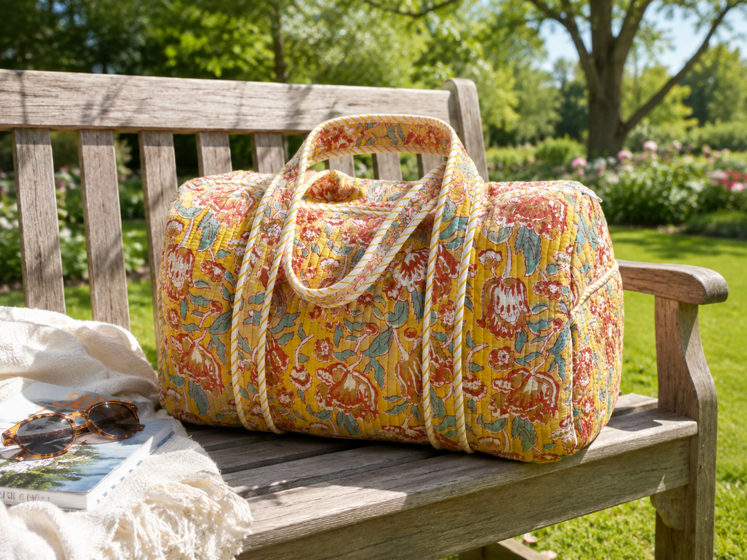 Quilted Cotton Quilted Duffle Bag