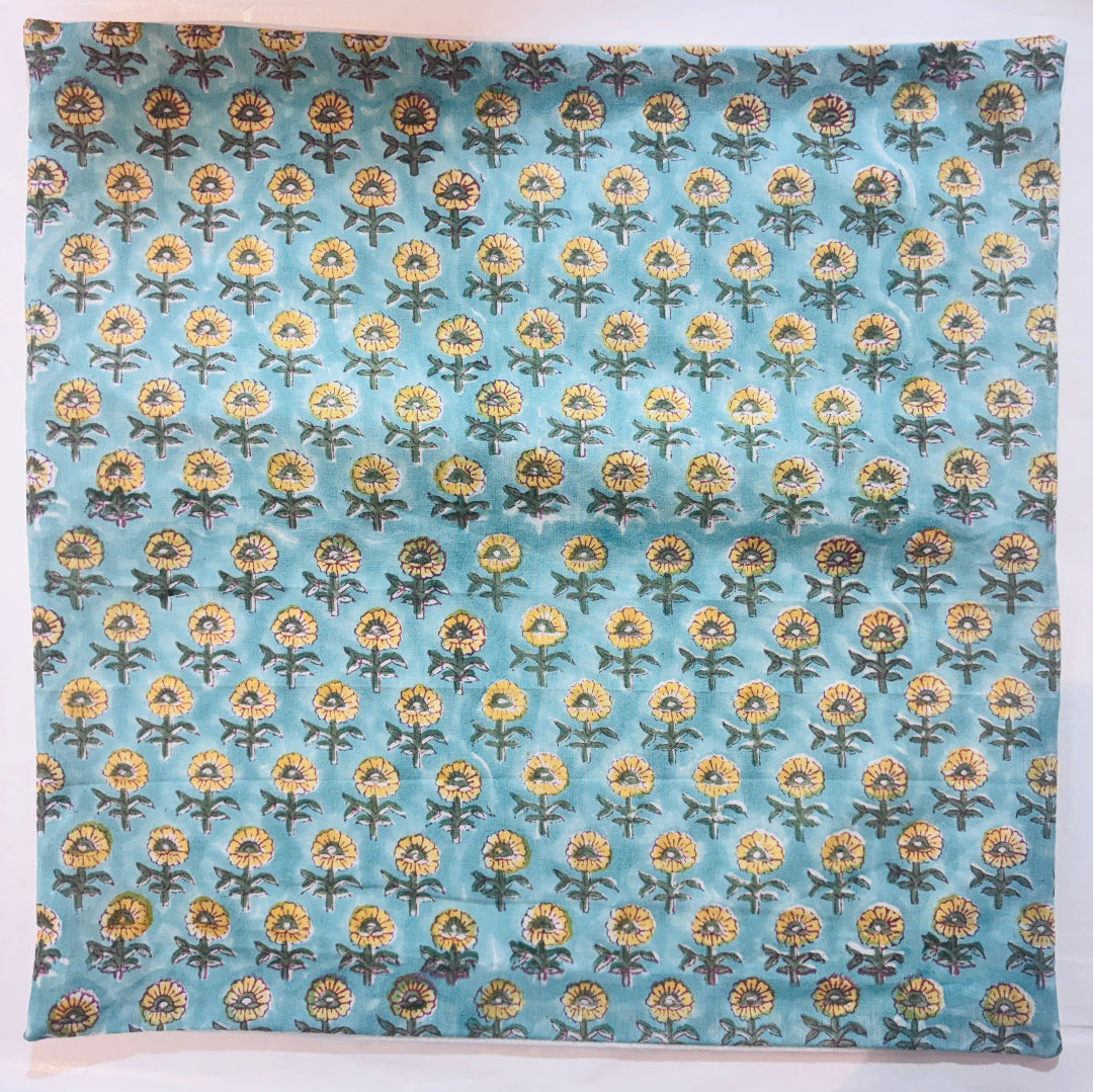 Sea Green floral Cotton Cushion Cover