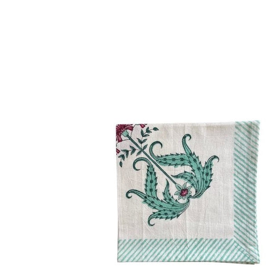 Gulabi Bagh Block Printed Table Napkins, Set of 2