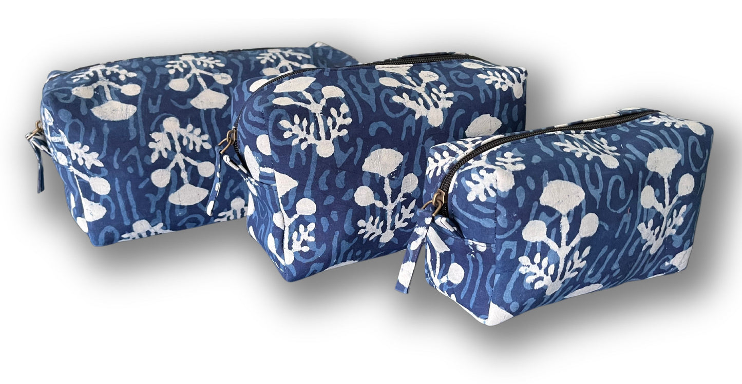 Jaipur Blue Vanity Pouches