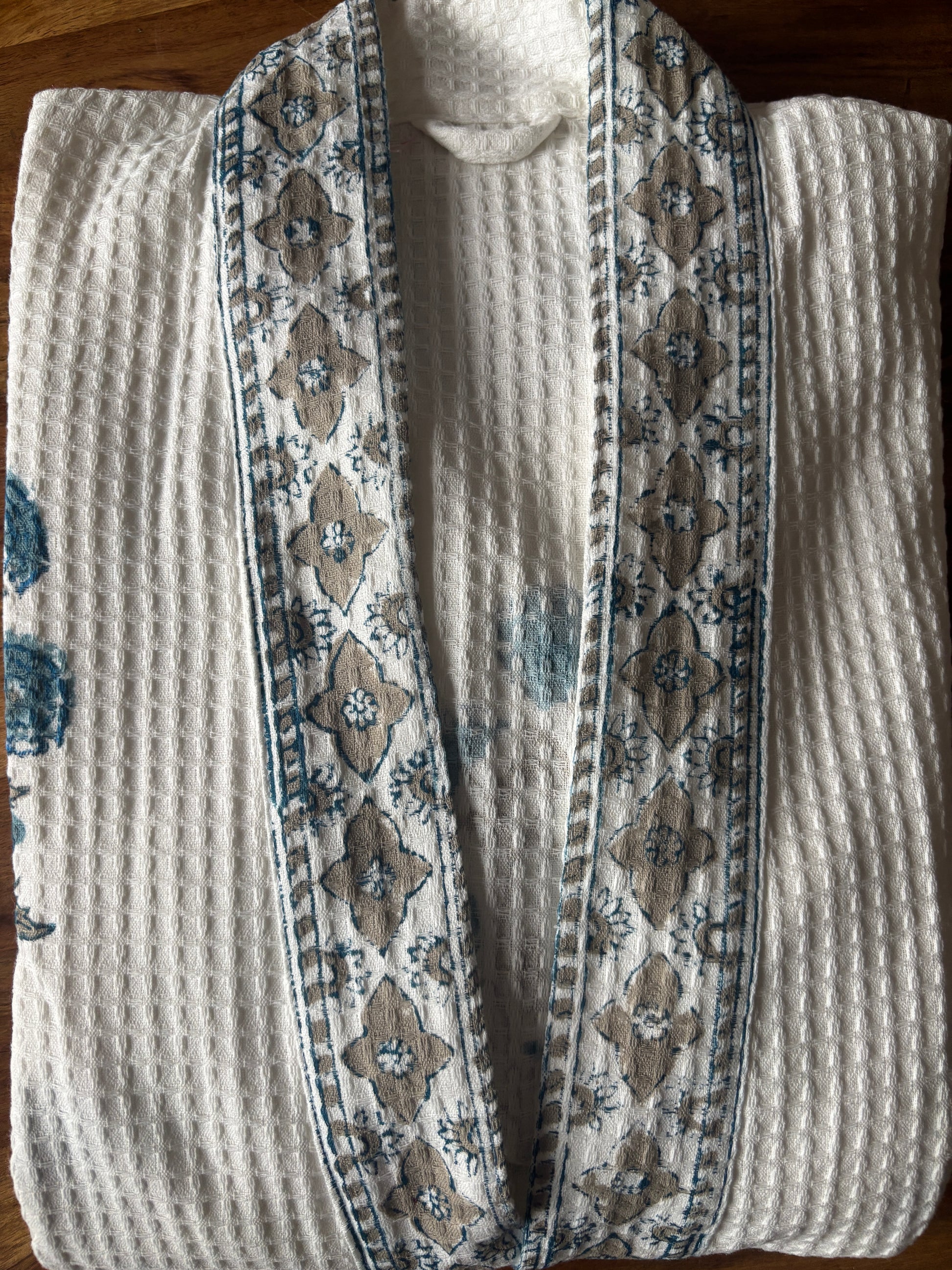 Block Printed Cotton Bathrobe